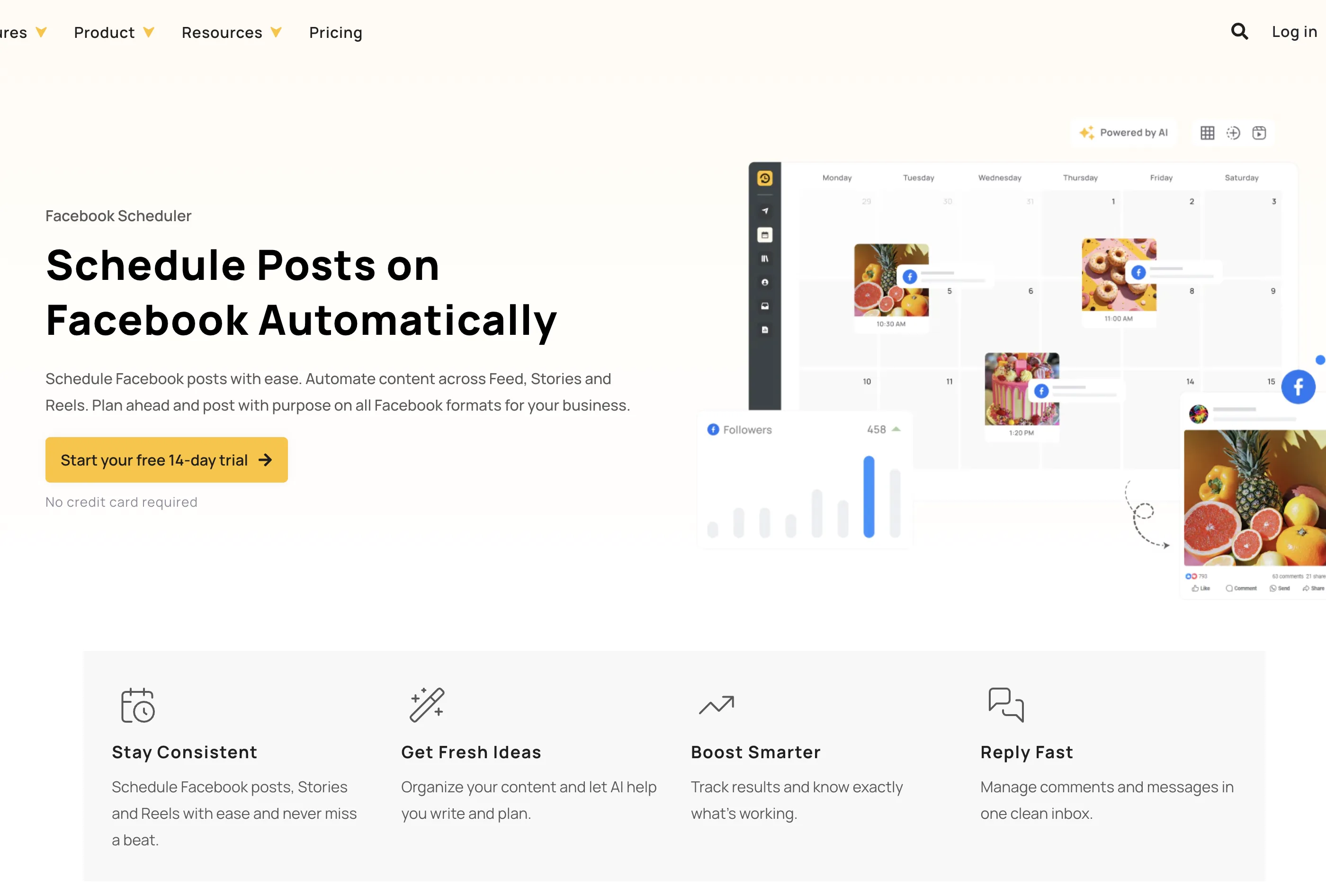 RecurPost homepage: automate your social media with recurring posts
