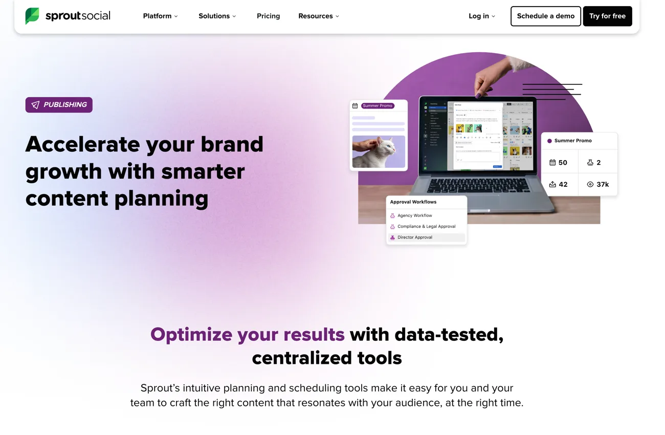 Sprout Social homepage