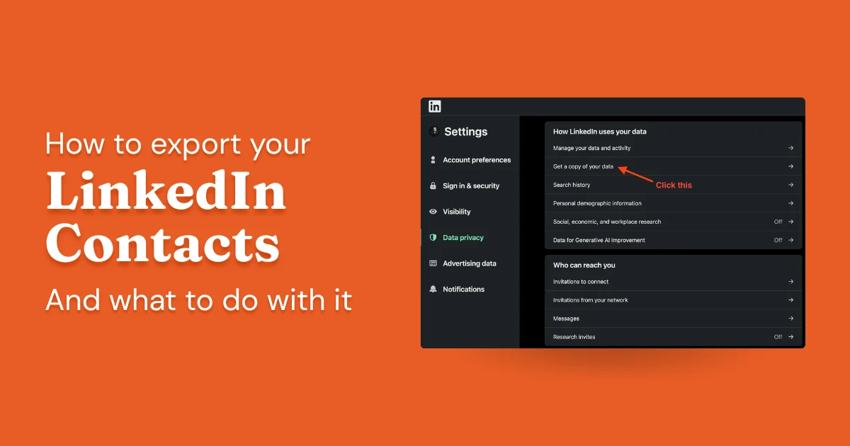 How to export LinkedIn contacts and messages to Excel or CRM