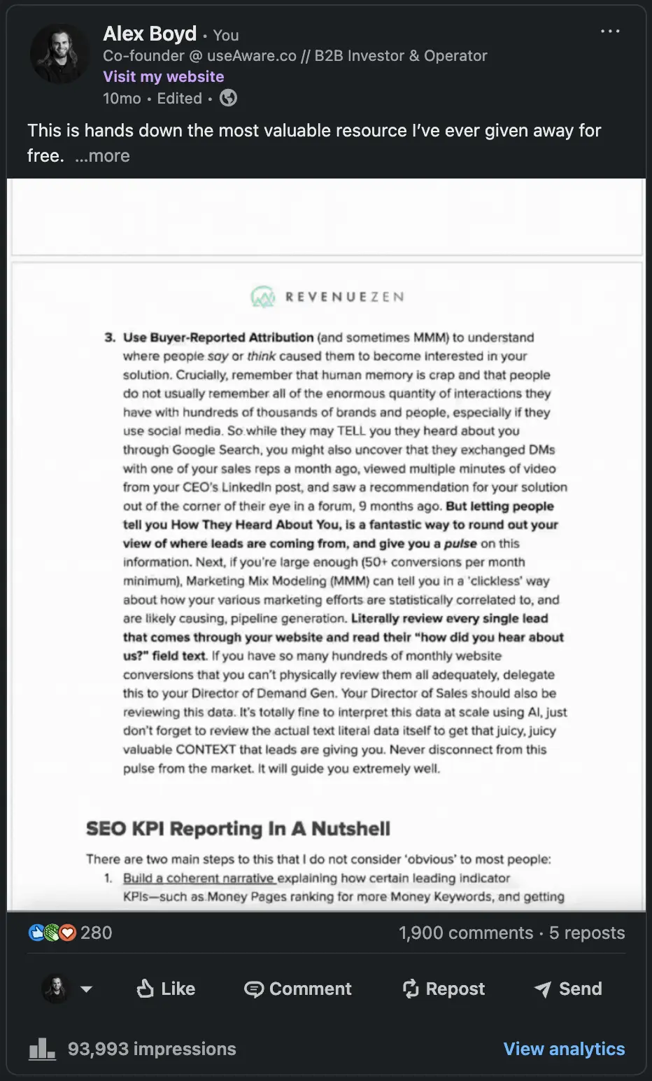 Lead magnet post on LinkedIn — late 2025, stronger reactions