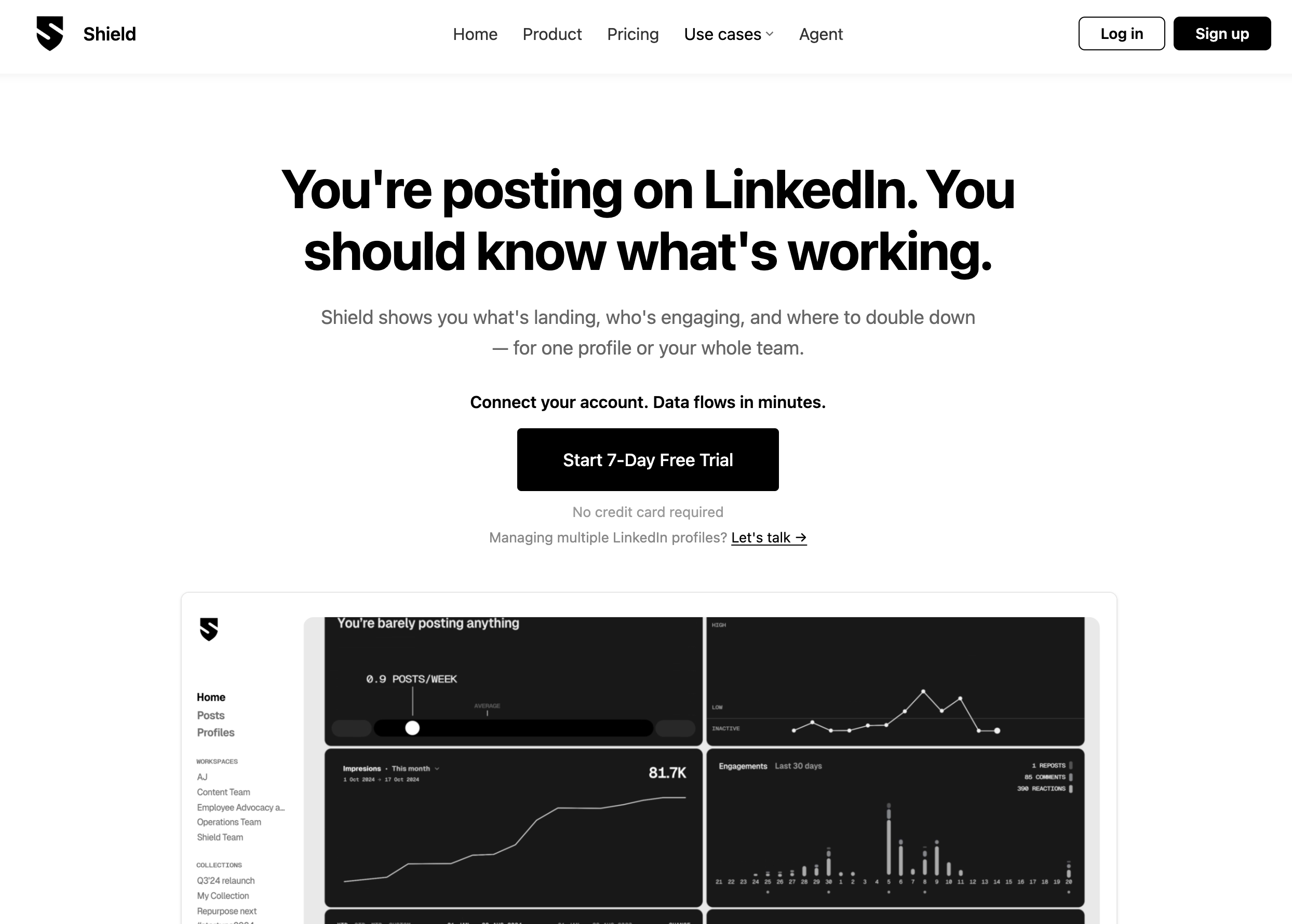 Shield Analytics homepage
