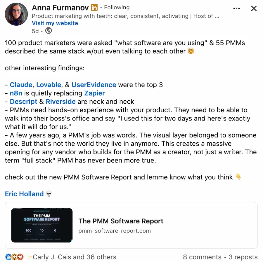Example of a LinkedIn post with a clear call to action asking for comments in exchange for a resource