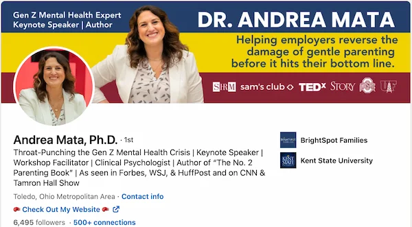 Example of a LinkedIn headline to avoid — off-putting language that alienates the audience