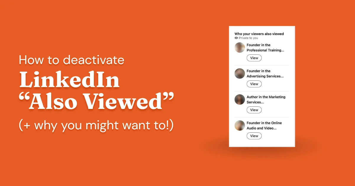 How to turn off Viewers of This Profile Also Viewed on LinkedIn