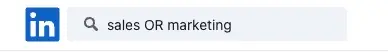 LinkedIn search using the OR boolean operator