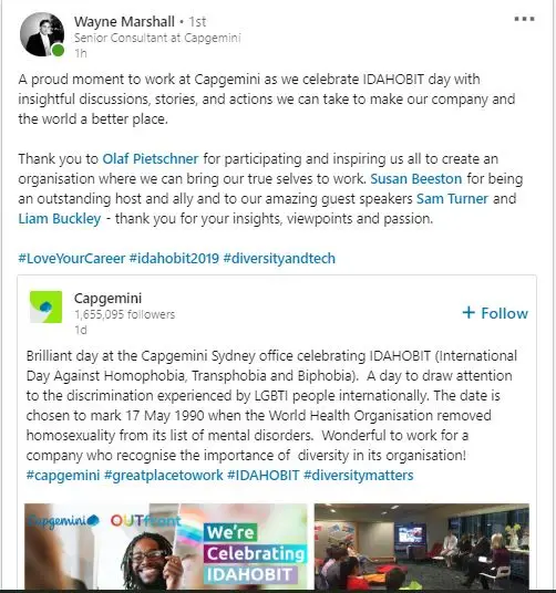 LinkedIn post celebrating a company achievement
