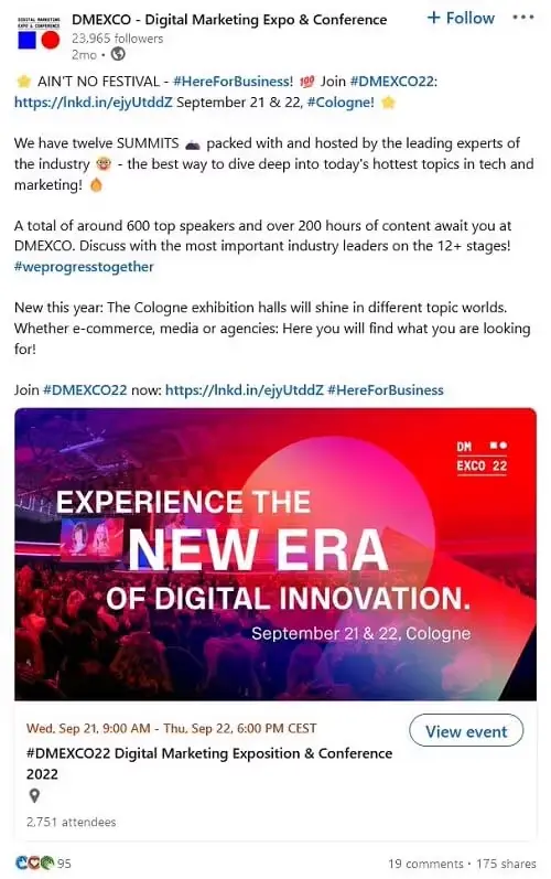 LinkedIn event announcement post