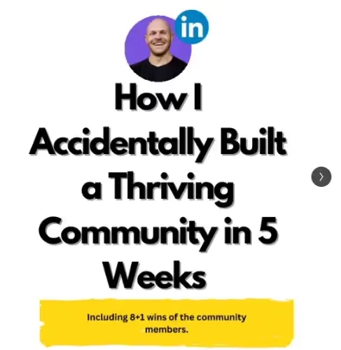 LinkedIn carousel example that blends storytelling and creativity