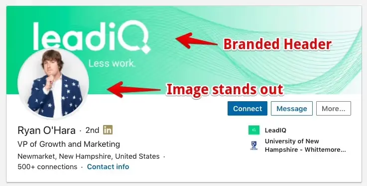 Marketing professional LinkedIn profile example