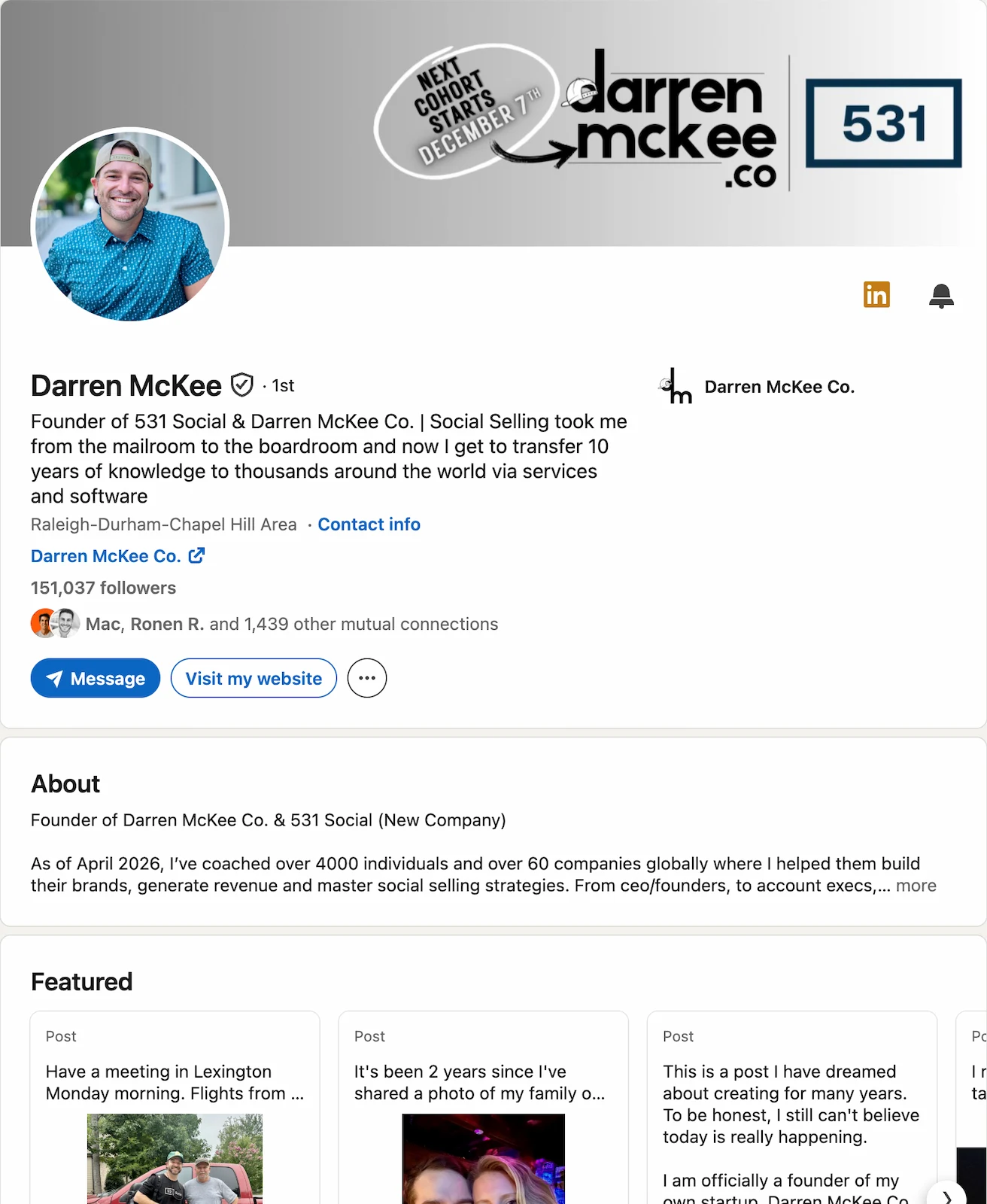 LinkedIn profile screenshot for Darren McKee