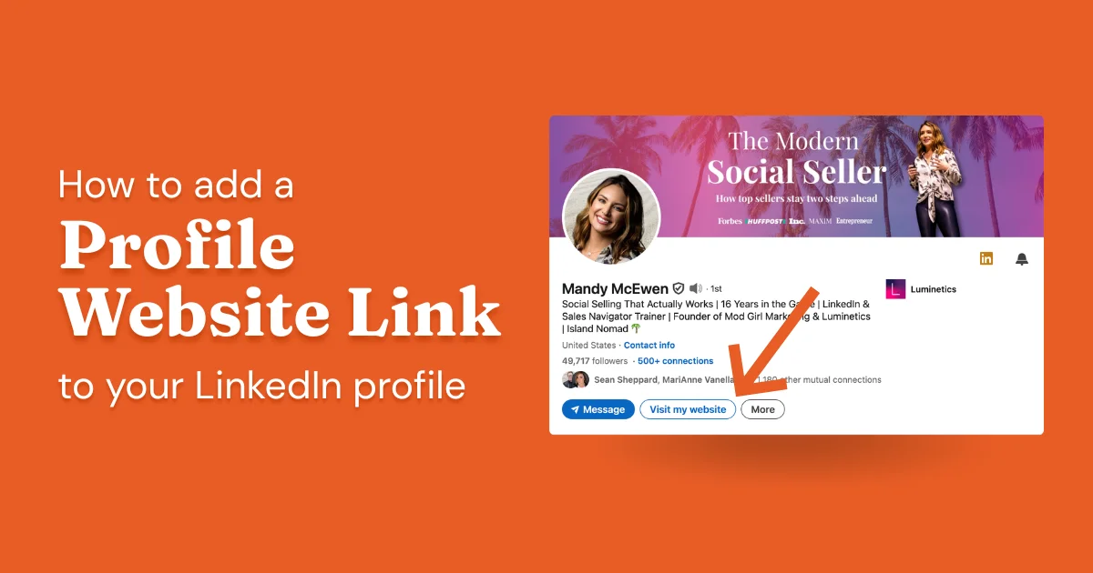 How to add a profile website link to your LinkedIn profile